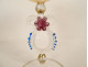 Decorative stemmed glass blown glassware Murano Venice Italy flower 20th century