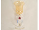 Decorative stemmed glass blown glassware Murano Venice Italy flower 20th century
