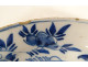 Round dish, Delft earthenware, white and blue, flowers, fruits, tree, 18th century