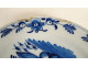 Large round dish with navel, Delft earthenware, white and blue, with bouquets of flowers, 18th century