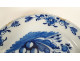 Large round dish with navel, Delft earthenware, white and blue, with bouquets of flowers, 18th century