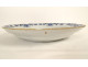 Large round dish with navel, Delft earthenware, white and blue, with bouquets of flowers, 18th century