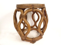 Chinese stool wooden bamboo tray porcelain women China 20th century