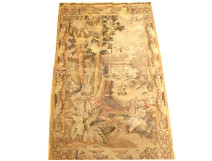 Aubusson tapestry door greenery landscape park castle bridge 18th century