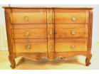 Louis XV chest of drawers with crossbow doors, carved walnut, gilt bronze, 18th century