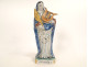 Earthenware statuette of Saint Cecilia, lyre, palm, martyr, Rennes, Binet, late 19th century