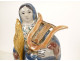 Earthenware statuette of Saint Cecilia, lyre, palm, martyr, Rennes, Binet, late 19th century