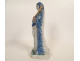 Earthenware statuette of Saint Cecilia, lyre, palm, martyr, Rennes, Binet, late 19th century