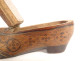Snuffbox shoe carved wood marquetry brass nails Folk Art 19th