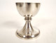 Travel chalice silver plated metal goldsmith Henri Nesme Lyon cross early 20th century
