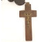 Large wooden rosary souvenir ND Lourdes crucifix cross 19th century