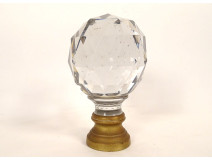 Baccarat faceted cut crystal staircase ball, gilt bronze, 19th century