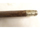 Antique cane with silver-plated metal handle and greyhound dog head, wooden shaft, 19th century