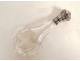 Salt bottle cut crystal solid silver flowers 19th century
