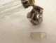 Salt bottle cut crystal solid silver flowers 19th century