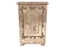 Small safe, masterful work in riveted steel, late 19th century