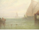 Pair of oil paintings on canvas, marine art by William Calcott Knell, fishing boats, landscape, 19th century
