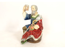 Barbotine tobacco jar by Bernhard Bloch, King Gambrinus beer mug, late 19th century