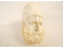 Meerschaum pipe with orientalist Zouave/Sultan head, amber, Guyot collection, 20th century