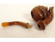 Meerschaum pipe with orientalist Zouave/Sultan head, amber, Guyot collection, 20th century