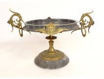 Tazza neo-Greek cup, grey marble, bronze Barbedienne, Napoleon III, 19th century