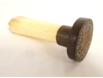 Seal of the Vice-Consulate of Sardinia, Cannes, Italy, bronze coat of arms, 19th century