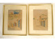 Two Orientalist watercolors by Raoul Salvador Palumbo, Medina of Tunis, Tunisia, 20th century