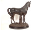 19th century terracotta sculpture of a thoroughbred racing horse, animal stallion