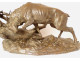 Large bronze sculpture by Ernest Dagonet, depicting deer fighting, 19th century animal sculptor