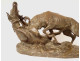 Large bronze sculpture by Ernest Dagonet, depicting deer fighting, 19th century animal sculptor