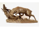 Large bronze sculpture by Ernest Dagonet, depicting deer fighting, 19th century animal sculptor