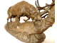 Large bronze sculpture by Ernest Dagonet, depicting deer fighting, 19th century animal sculptor