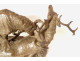 Large bronze sculpture by Ernest Dagonet, depicting deer fighting, 19th century animal sculptor