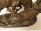 Large bronze sculpture by Ernest Dagonet, depicting deer fighting, 19th century animal sculptor