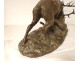 Large bronze sculpture by Ernest Dagonet, depicting deer fighting, 19th century animal sculptor