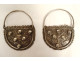 Pair of silver earrings from Tunis, Tunisia, Berber, Maghreb, 19th century jewelry