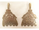 Pair of silver earrings from Tunis, Tunisia, Berber, Maghreb, 19th century jewelry