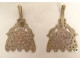 Pair of silver earrings from Tunis, Tunisia, Berber, Maghreb, 19th century jewelry