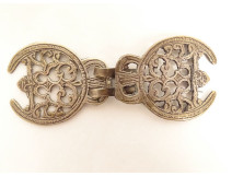 Pair of silver earrings from Tunis, Tunisia, Berber, Maghreb, 19th century jewelry