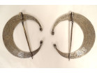 Pair of silver earrings from Tunis, Tunisia, Berber, Maghreb, 19th century jewelry