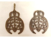 Pair of silver earrings from Tunis, Tunisia, Berber, Maghreb, 19th century jewelry