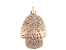 Pendentif Ancien Argent Massif Ethnique - Style Arabe Maghrébin - Bijou Vintage