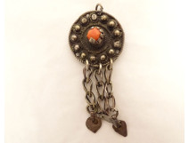 Pair of silver earrings from Tunis, Tunisia, Berber, Maghreb, 19th century jewelry