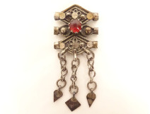 Pair of silver earrings from Tunis, Tunisia, Berber, Maghreb, 19th century jewelry