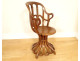Harpist&#39;s chair, masterpiece, carved walnut, Art Nouveau, 19th century
