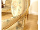 Louis XVI drawing room, armchairs, sofa, gilded wood, Aubusson tapestry, Napoleon III, 19th century