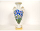 Meissen German porcelain amphora vase with iris, cornflower, and bindweed flowers, 19th century