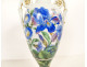 Meissen German porcelain amphora vase with iris, cornflower, and bindweed flowers, 19th century