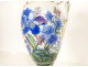 Meissen German porcelain amphora vase with iris, cornflower, and bindweed flowers, 19th century