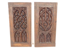 Two Flamboyant Gothic carved wooden panels, High Period, 16th-17th century